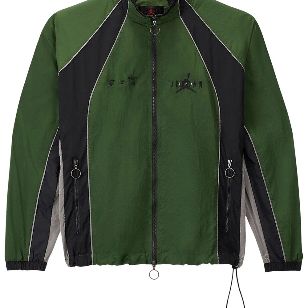NEW! Air Jordan x Off-White Track Jacket 'Forest Green/Phantom/Black'.